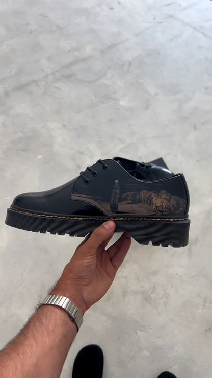 Men’s Vintage Printed Leather Shoes