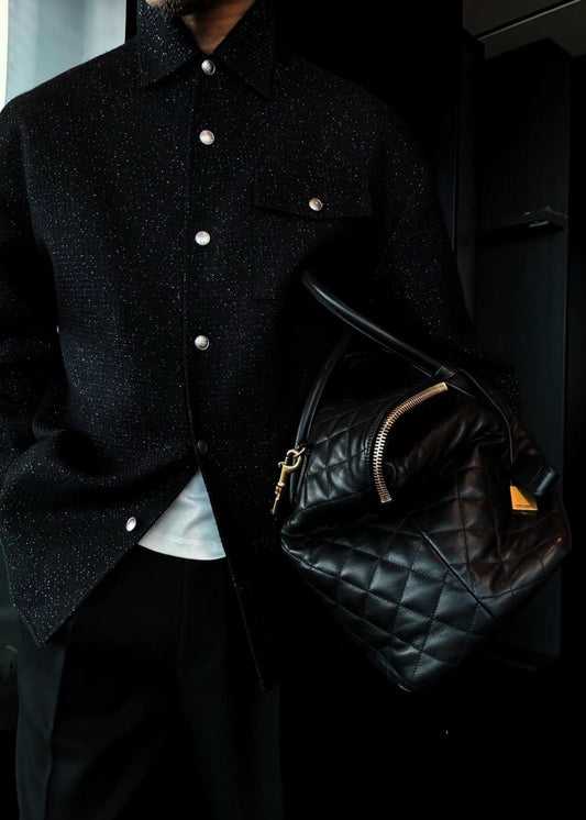 Men's Galaxy Sparkle Slightly Wide Shirt Jacket