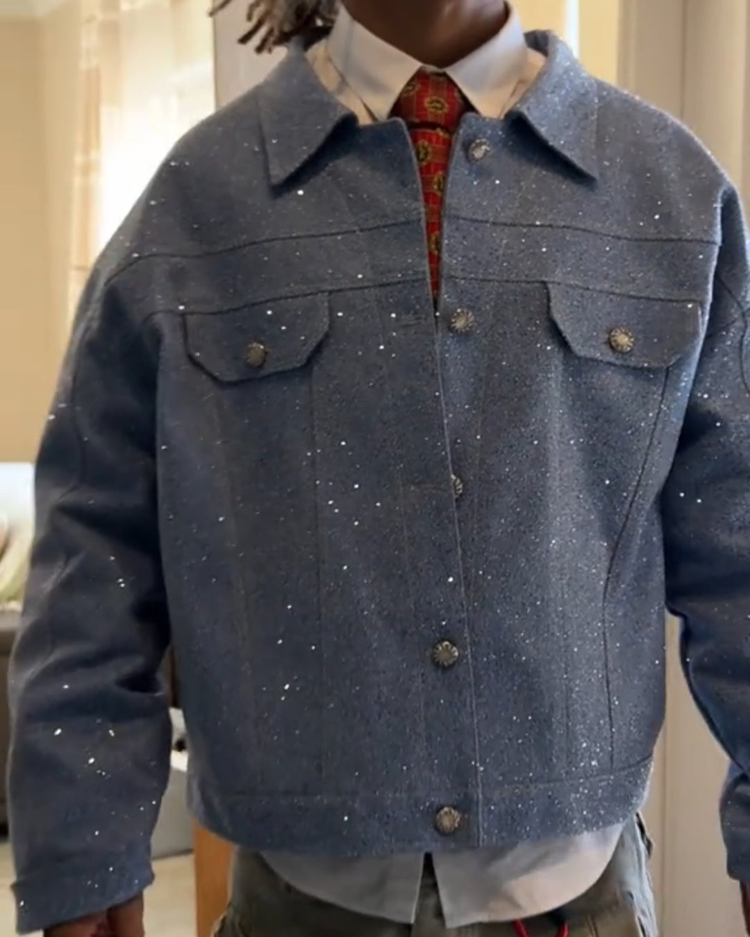 Shimmering Handcrafted Stylish Jacket