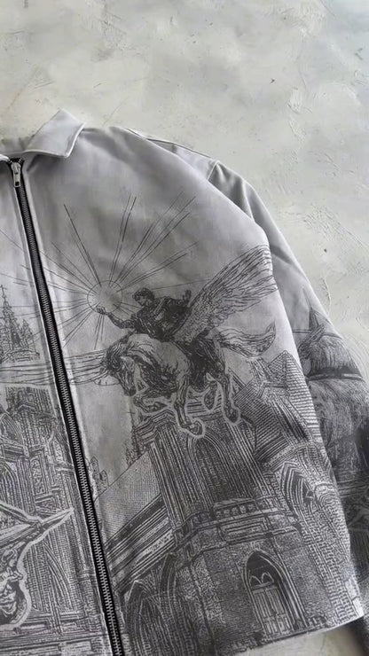 Casual Textured Leather Jacket - Unisex