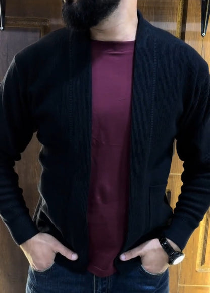 Men’s Fake Two-Piece Knitted Cardigan