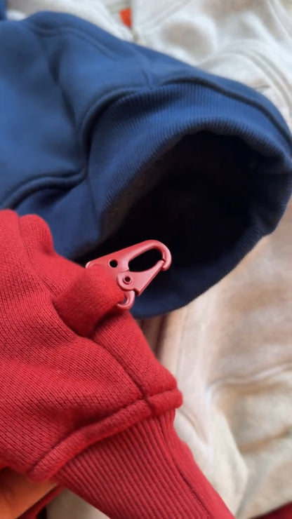 Men’s Sporty-Style Sweatshirt Jacket with Pockets and a Key Fob