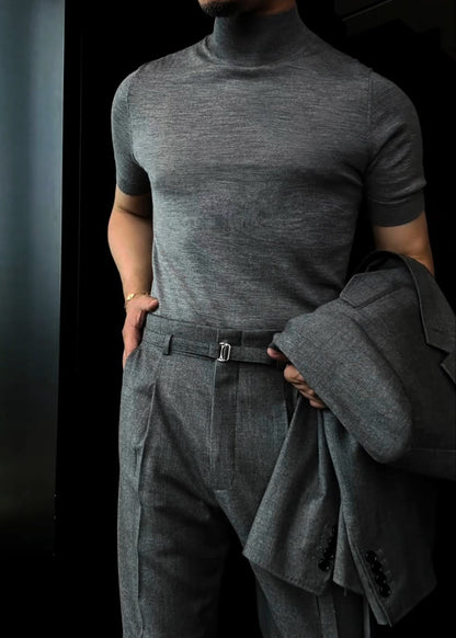 Men's Versatile Multi-Color Slim-Fit Wool Sweater