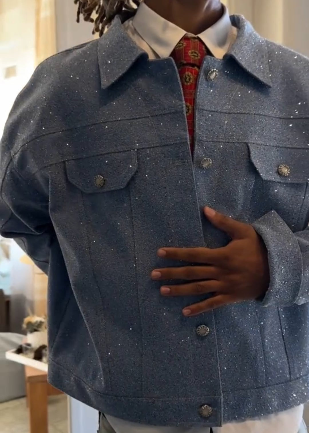 Shimmering Handcrafted Stylish Jacket