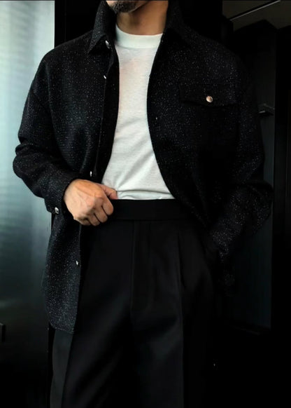 Men's Galaxy Sparkle Slightly Wide Shirt Jacket