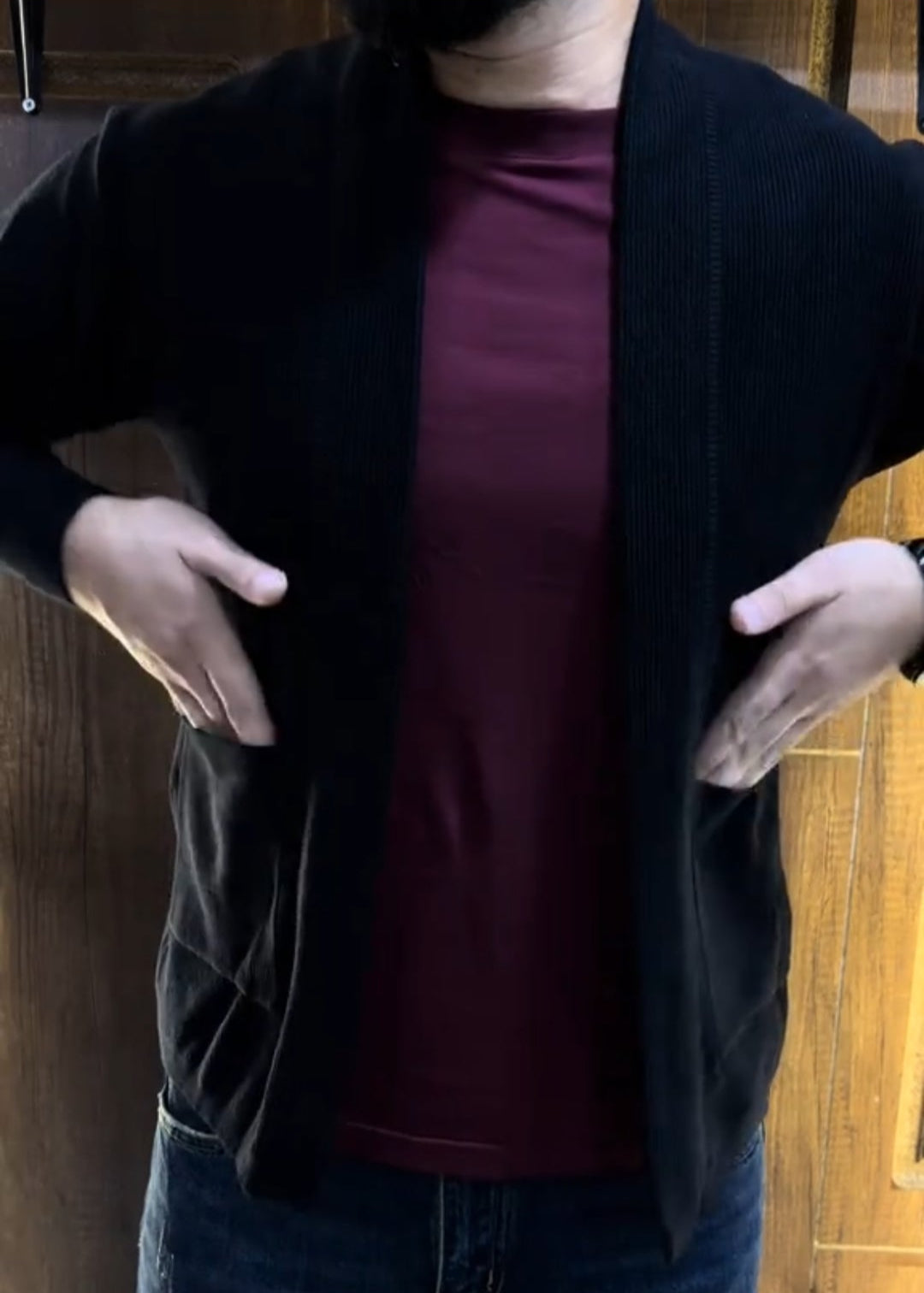 Men’s Fake Two-Piece Knitted Cardigan