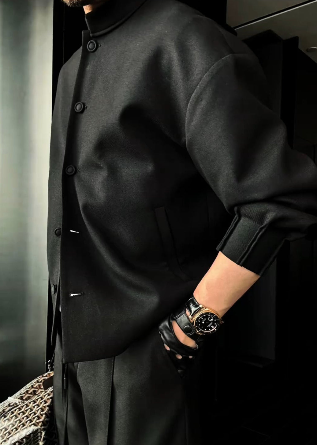 Men’s Casual Stand-Collar Fashion Suit Set