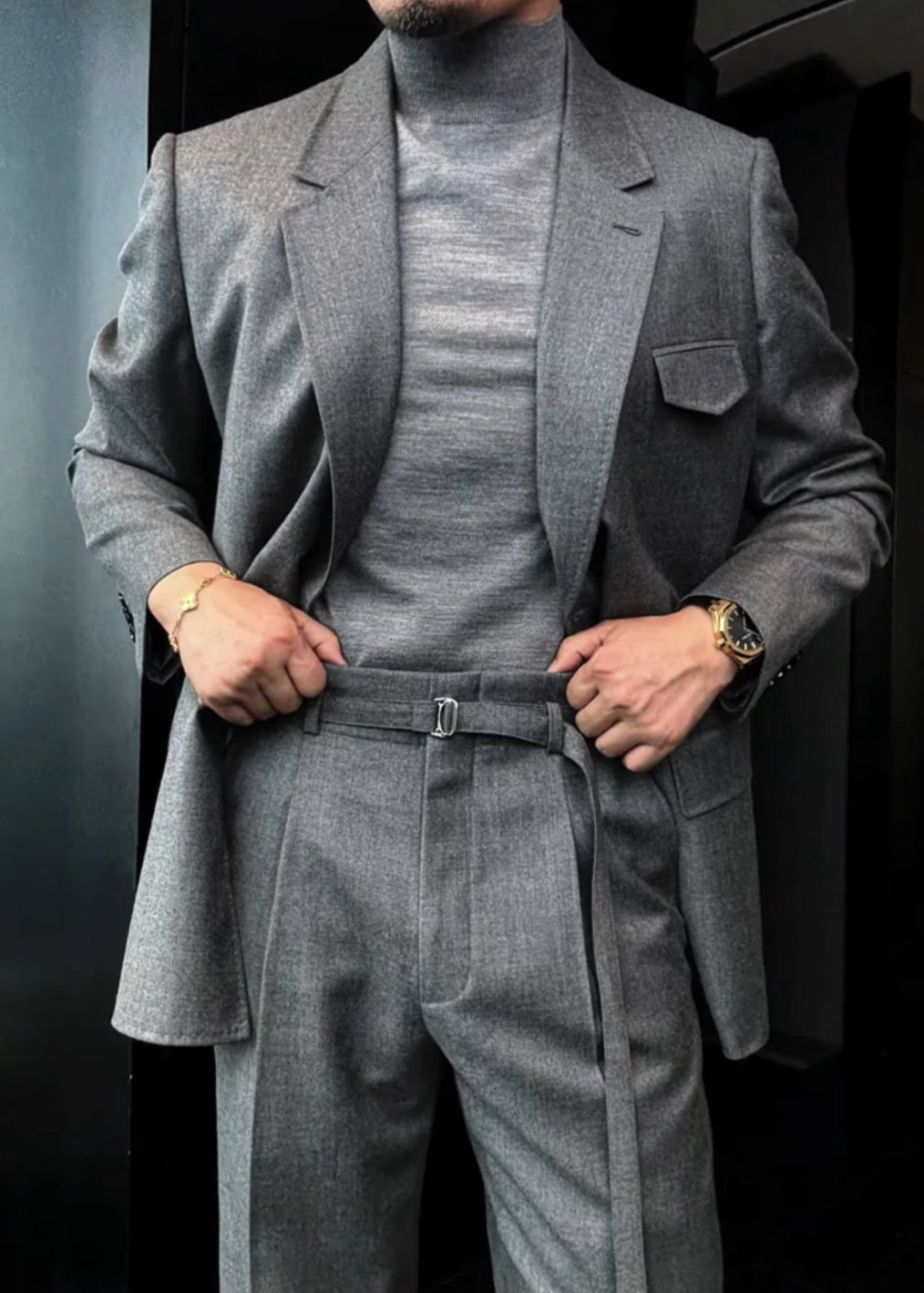 Men's Versatile Multi-Color Slim-Fit Wool Sweater