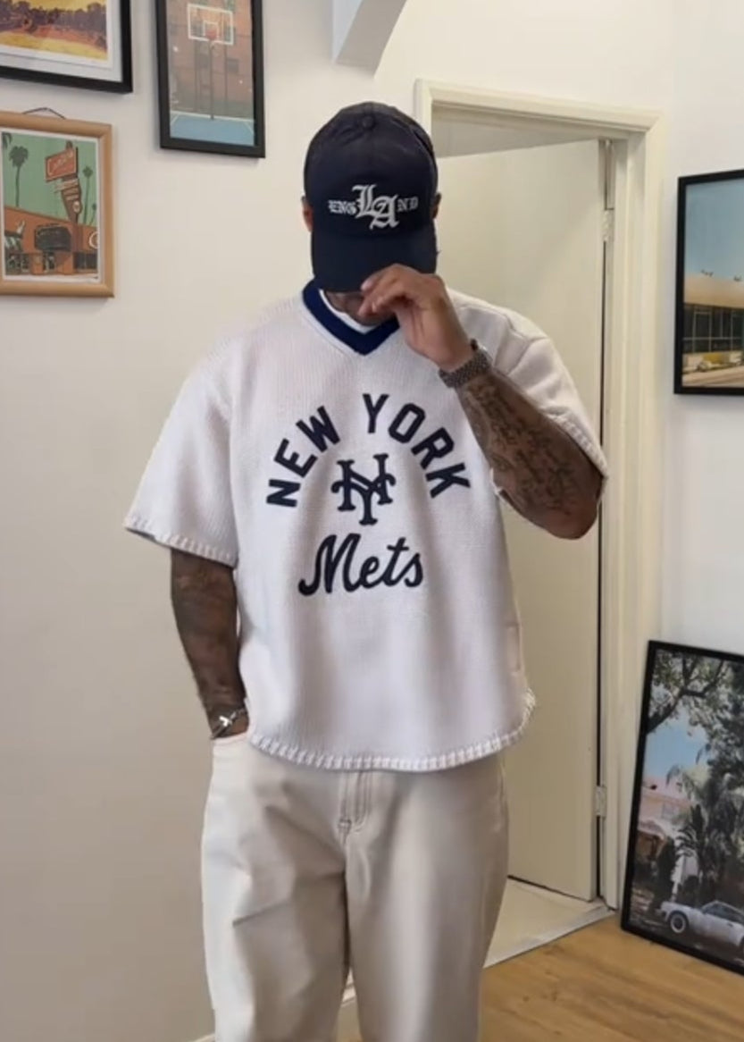 Men’s Trendy V-Neck Knitted Short-Sleeve Top