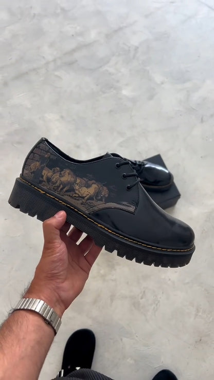 Men’s Vintage Printed Leather Shoes