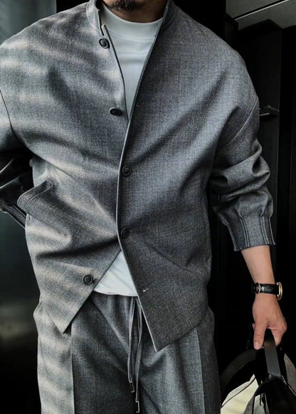 Men’s Casual Stand-Collar Fashion Suit Set