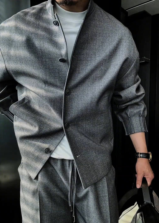 Men’s Casual Stand-Collar Fashion Suit Set