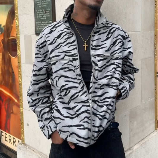 Men’s Comfortable Trendy Zebra Print Jacket