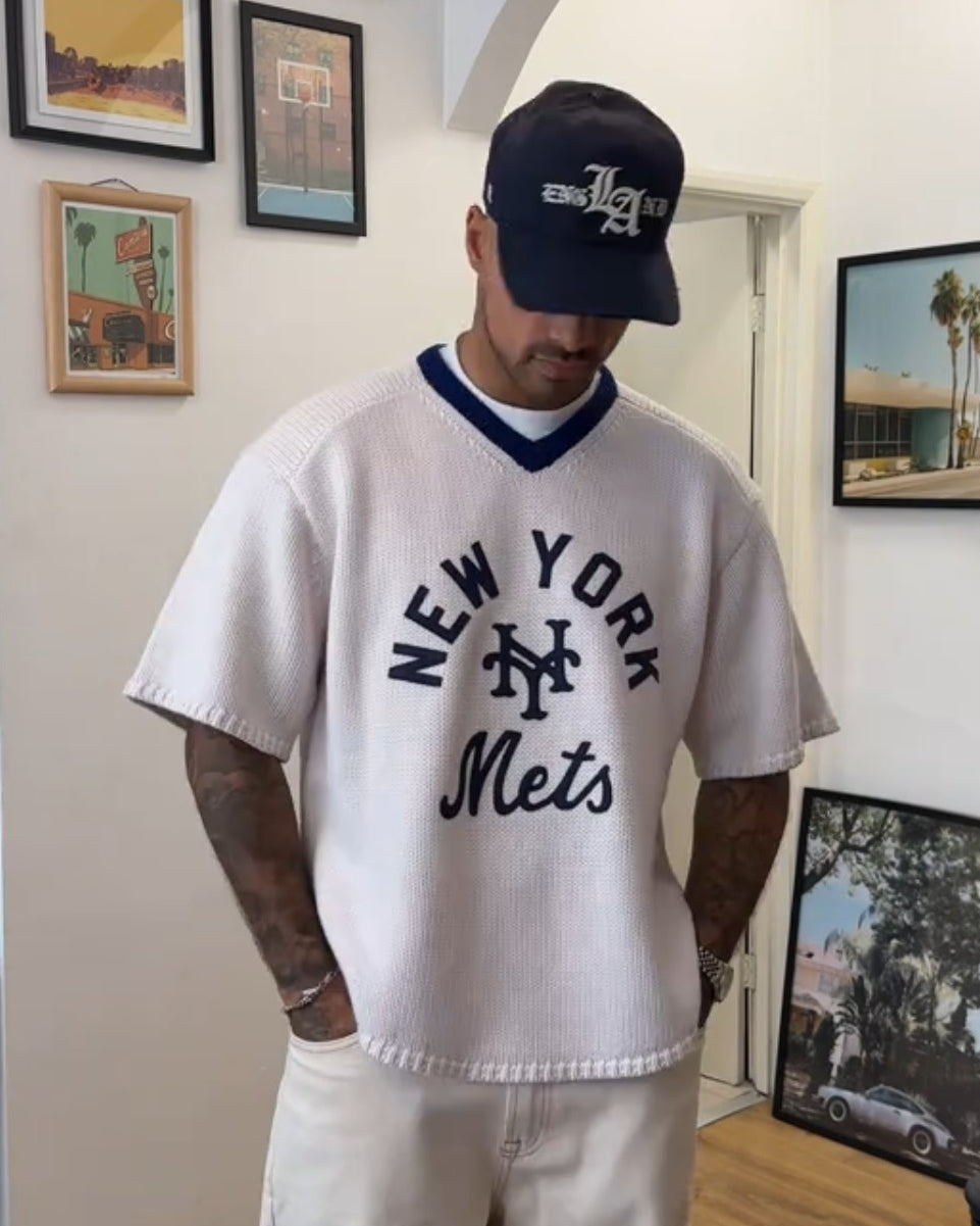 Men’s Trendy V-Neck Knitted Short-Sleeve Top