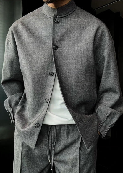 Men’s Casual Stand-Collar Fashion Suit Set