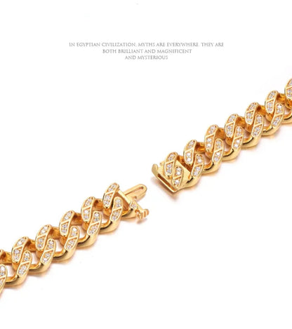 Men's Copper-Gold Cuban Link Bracelet