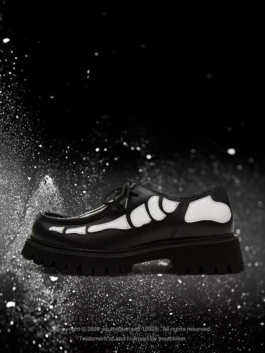 Bone-patterned Derby shoes