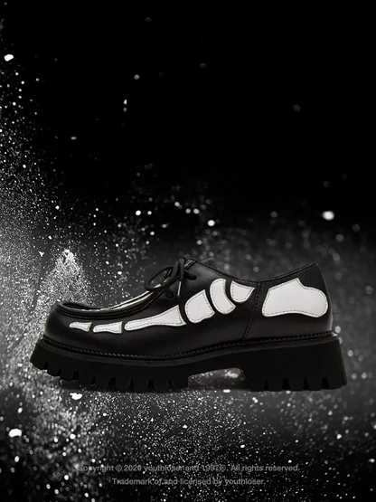 Bone-patterned Derby shoes