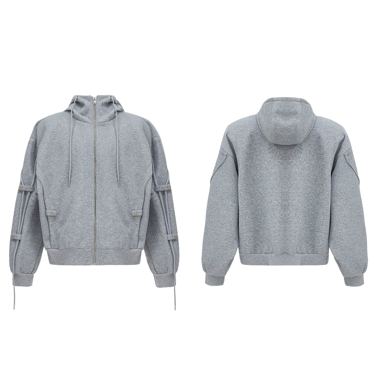 Men's Niche Design Casual Set with Drawstrings & Tie Straps