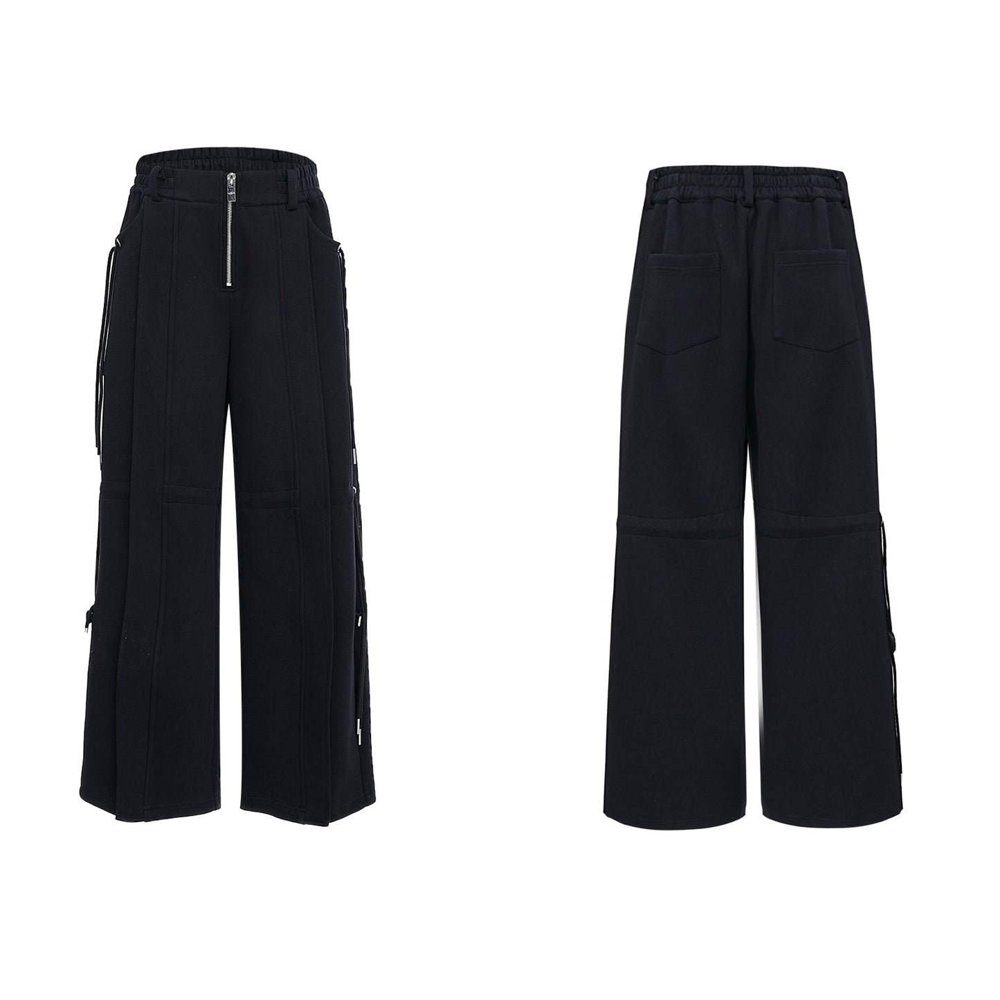 Men's Niche Design Casual Set with Drawstrings & Tie Straps