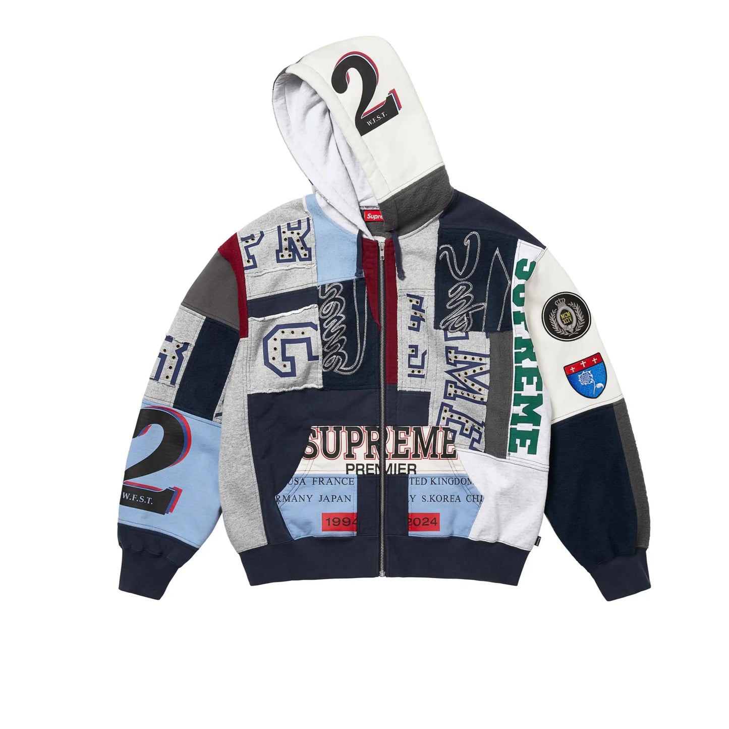 Patchwork Zippered Hoodie Jacket