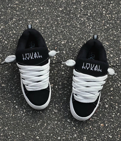 Skateboard-Inspired Reflective Strip Trendy Chunky Sneakers