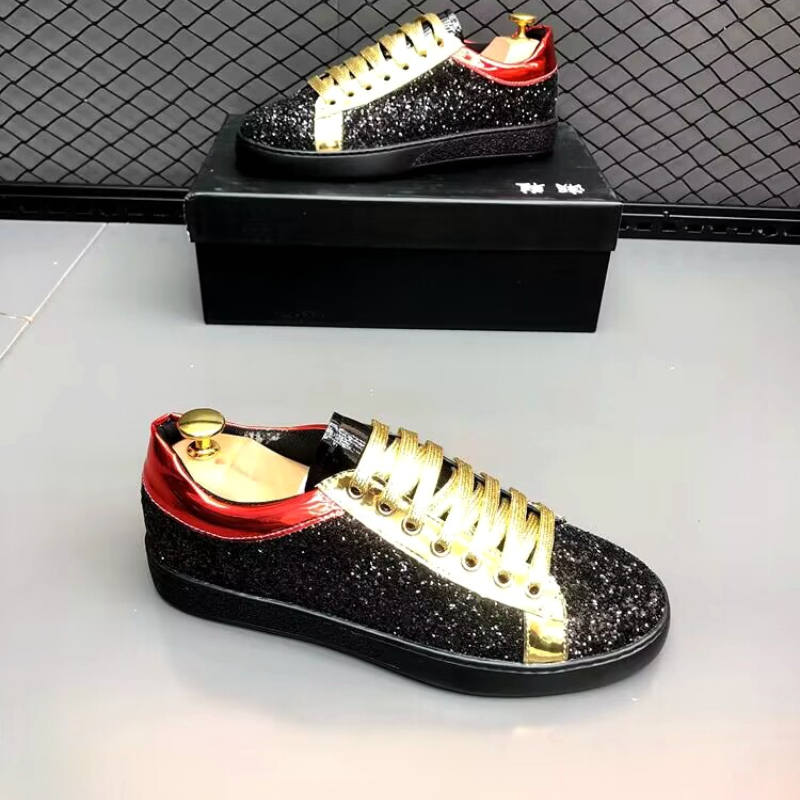 Men's Black Versatile Designer Sneakers