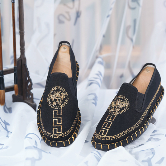 Men's High-Quality Embroidered Cloth Shoes