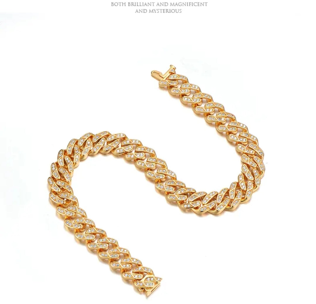 Men's Copper-Gold Cuban Link Bracelet