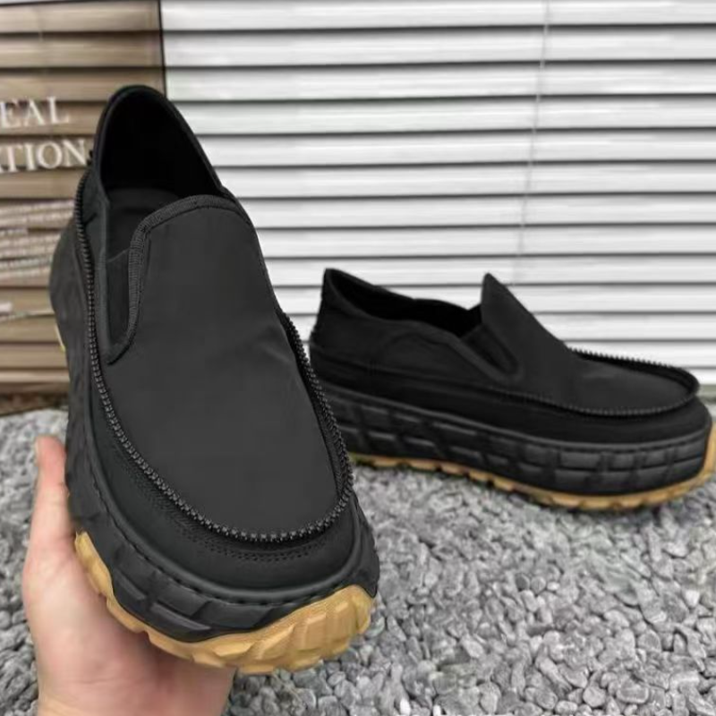 Men's Personality Zipper Slip-On Chunky Shoes