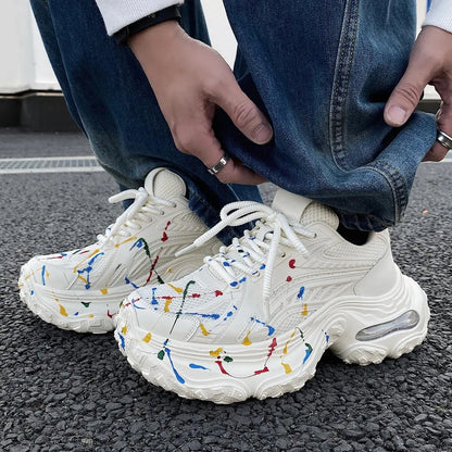 Men's Splatter-Paint Stylish Sneakers