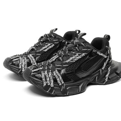 Men's Letter-Strap Woven Sneakers