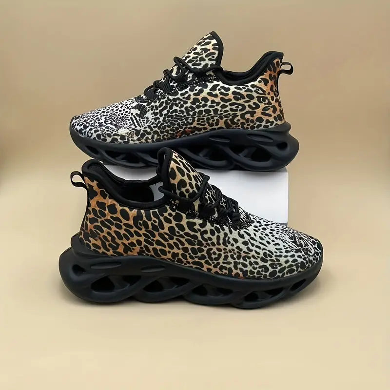 Men's Leopard Print Shock-Absorbing Breathable Sneakers