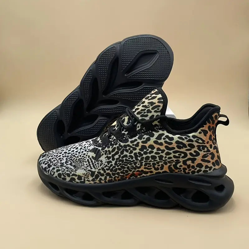 Men's Leopard Print Shock-Absorbing Breathable Sneakers