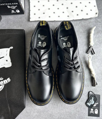 Men's Halloween Skull-Print Casual Leather Shoes