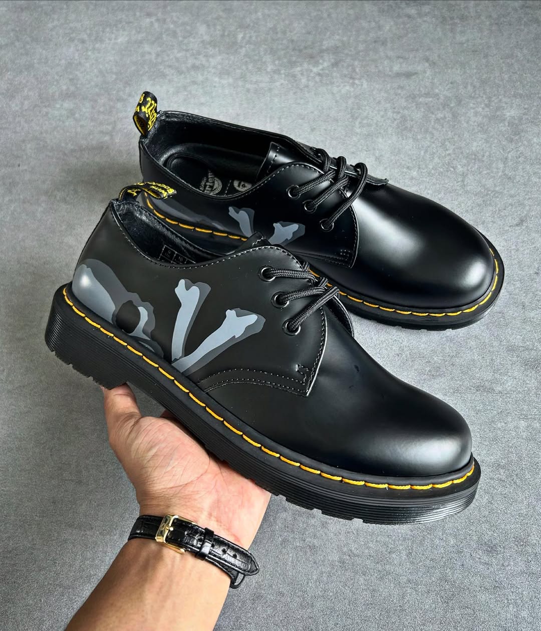 Men's Halloween Skull-Print Casual Leather Shoes