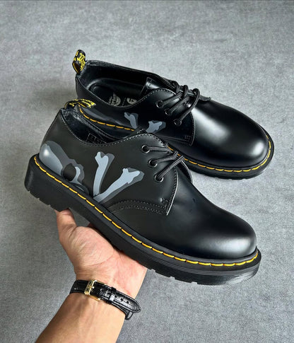 Men's Halloween Skull-Print Casual Leather Shoes